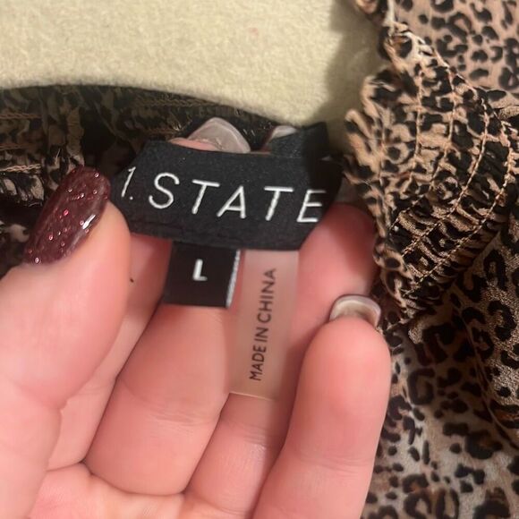 ✨1.STATE Mock Neck Flutter Mini Sz Large Dress✨ - Picture 7 of 8